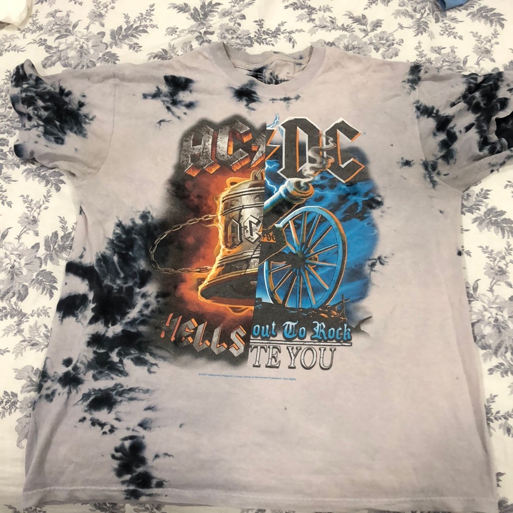 AC/DC limited blue tie dye tee